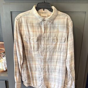 Goodfellow & Co Casual Plaid Shirt - Cream and Orange
